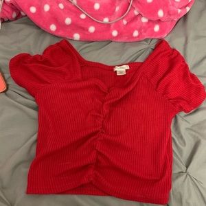 Red crop top. Scrunched in the middle!